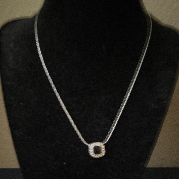 Brighton Silver Plated Necklace with Elegant Square Reversable Pendant $20 - Picture 1 of 13